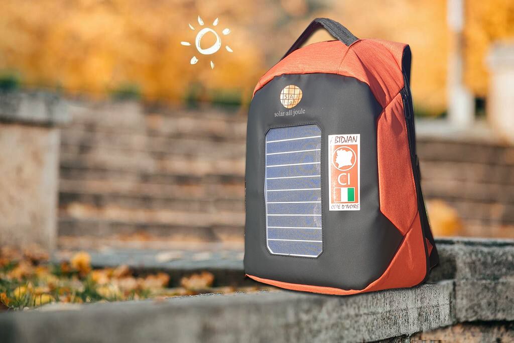 Sac a dos a energie solaire rpet cologique tissu issu du